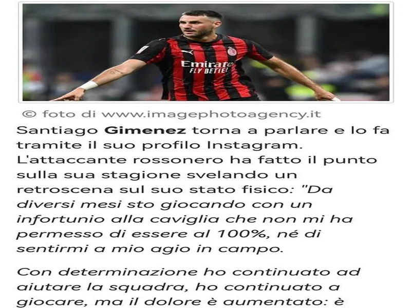 佩杜拉:米兰冬窗需要新中锋,S·希门尼斯目前拒绝所有转会提议